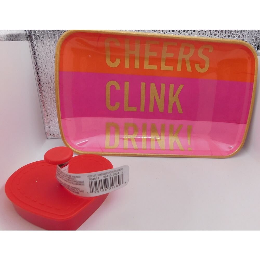 Ashland "Cheers, Clink, Drink" Tray - Heart Cookie Cutter New